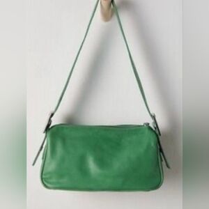 Free People Green Leather Shoulder Bag